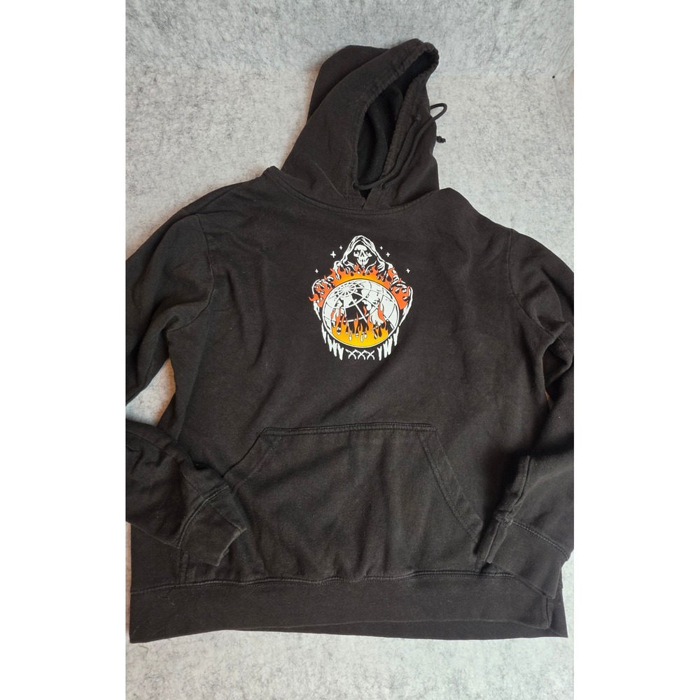 Empyre Global Destruction Grim Reaper Hoodie Black Mens Medium Graphic Pullover
